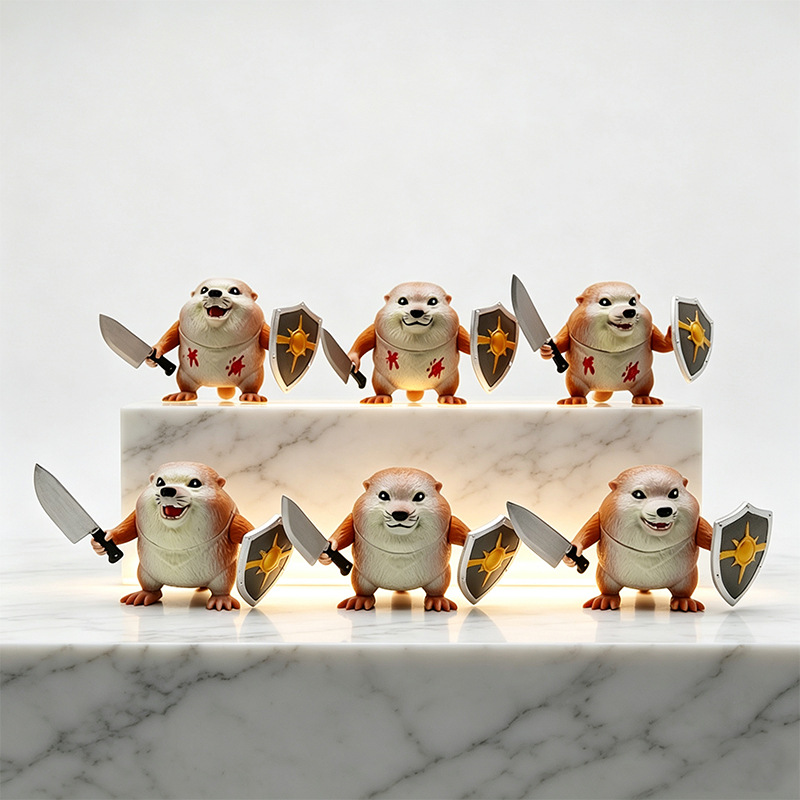 Cross-border My Knife Shield Dog figurine Q-version figurine model, Internet celebrity funny desktop decoration, trendy toy GK statue, cute