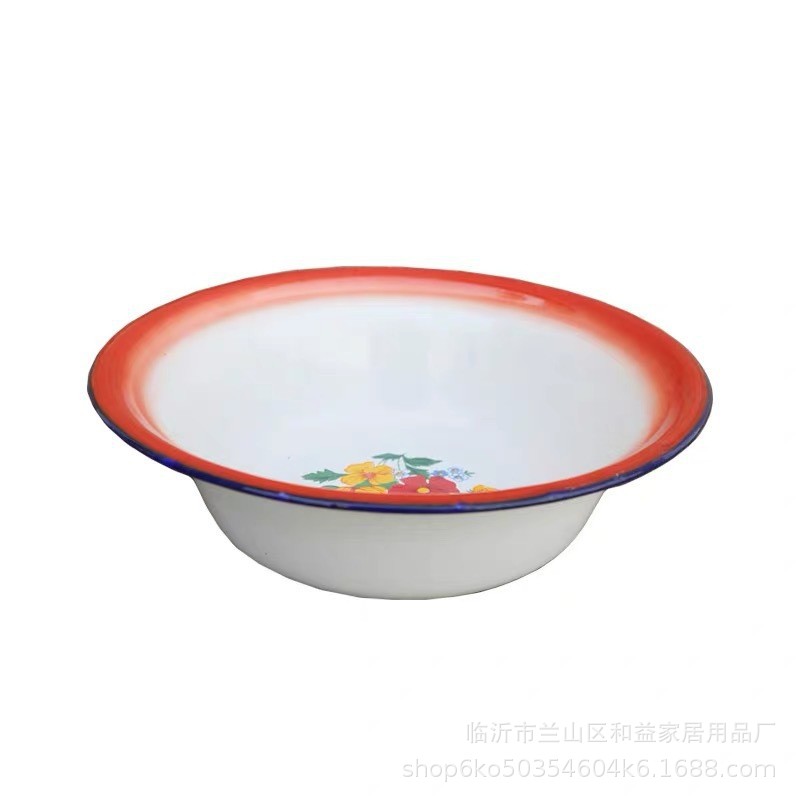 Old-fashioned enamel bowls, restaurant soup bowls, enamel rice bowls, nostalgic bowls, soup bowls, household vegetable bowls, instant noodle and ice powder bowls Item Picture