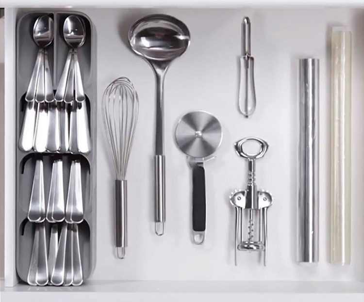 SilverwareStorageTrayCompactCutleryOrganizerforKitche details Picture