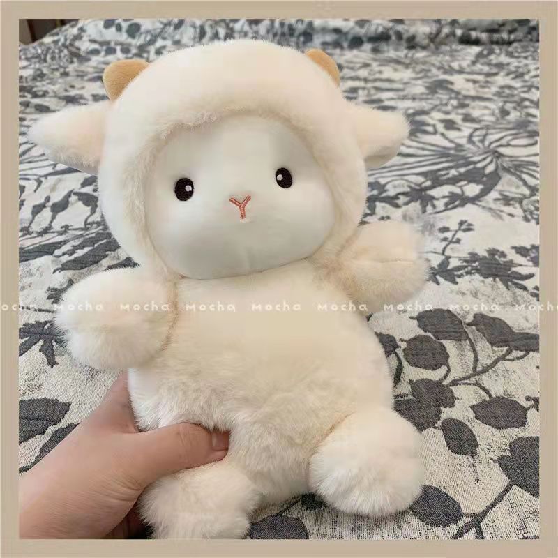 The popular sheep plush toy is a heartwarming doll with a cute plush pillow. It's super soft and can be given as a gift to friends