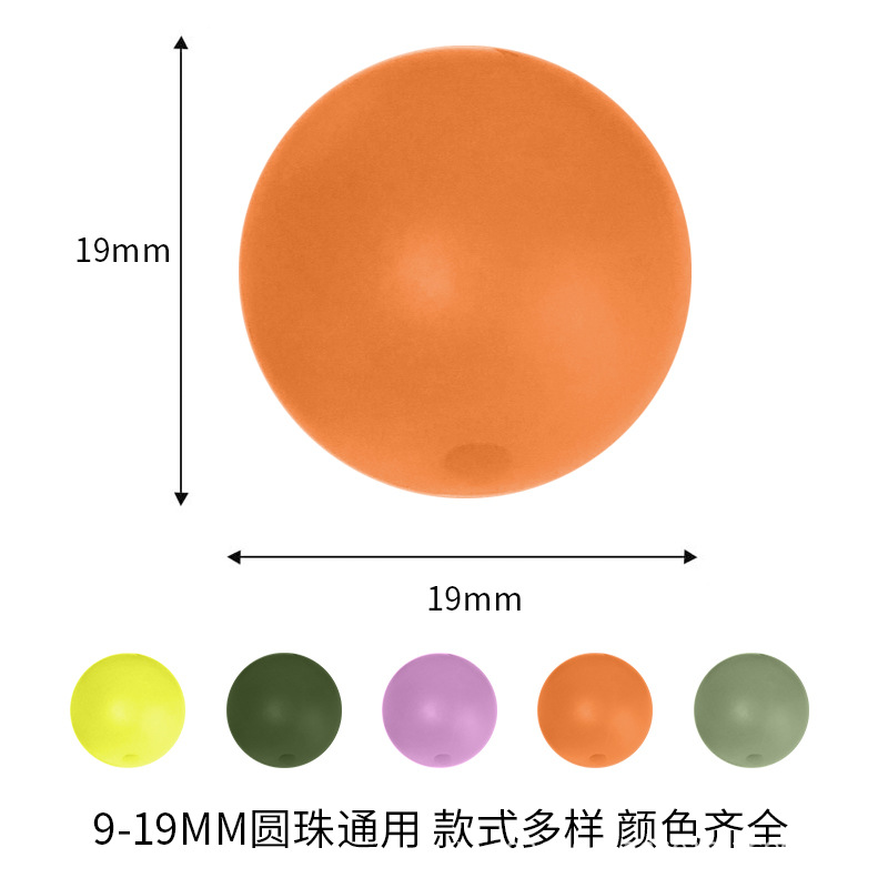 跨境硅胶珠牙胶马卡龙19mm硅胶珠子儿童食品级婴儿硅胶珠厂家批发产品图