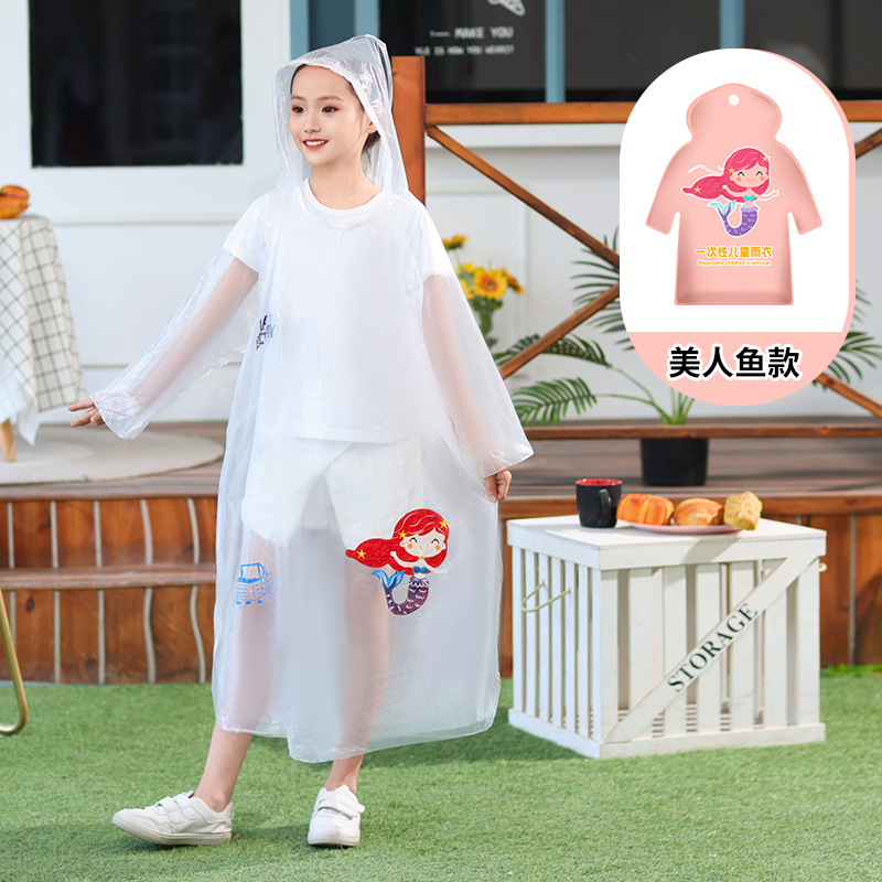 Children's raincoats, long full-body rainproof suits for boys, girls and students, transparent waterproof raincoats for girls, and raincoats for middle and large children Specification image