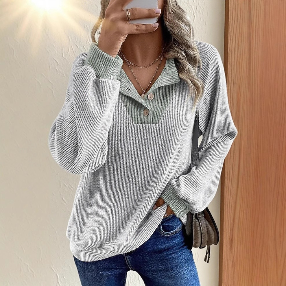 European and American casual loose off-the-shoulder long-sleeved top for women 2025 winter new style multicolored ribbed pullover knitted sweater for women Item Picture