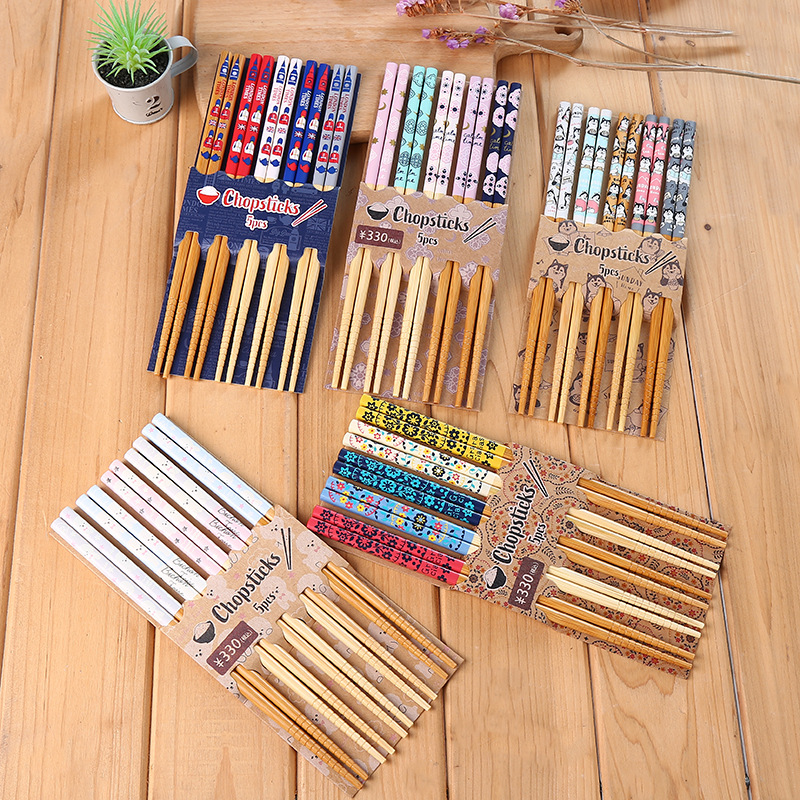 5双装日式楠竹筷家用筷子成人儿童一人一筷家庭装竹筷厂家批发