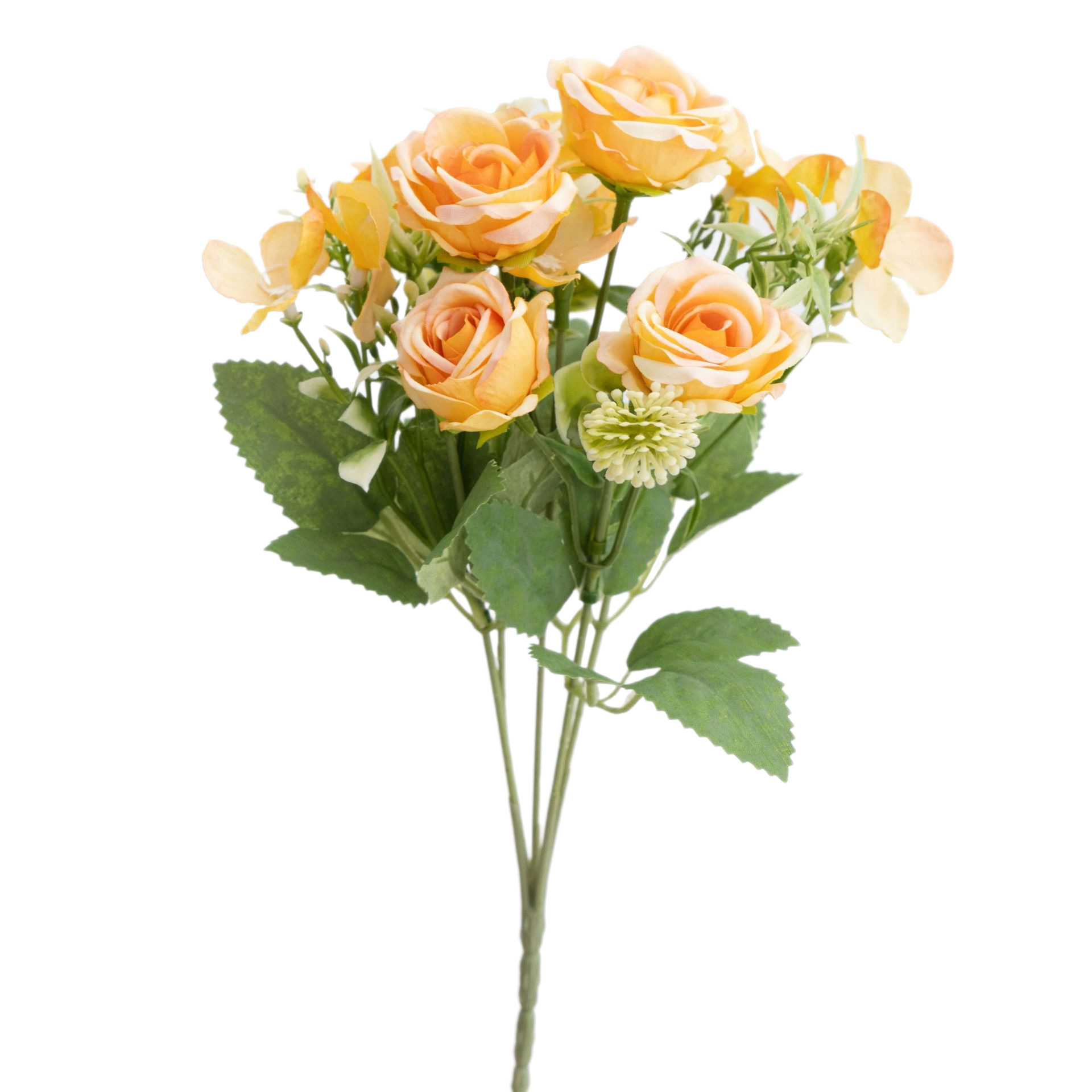 仿真碎冰蓝玫瑰绣球组合花束亚马逊跨境热卖家居装饰假花现货批发白底实物图