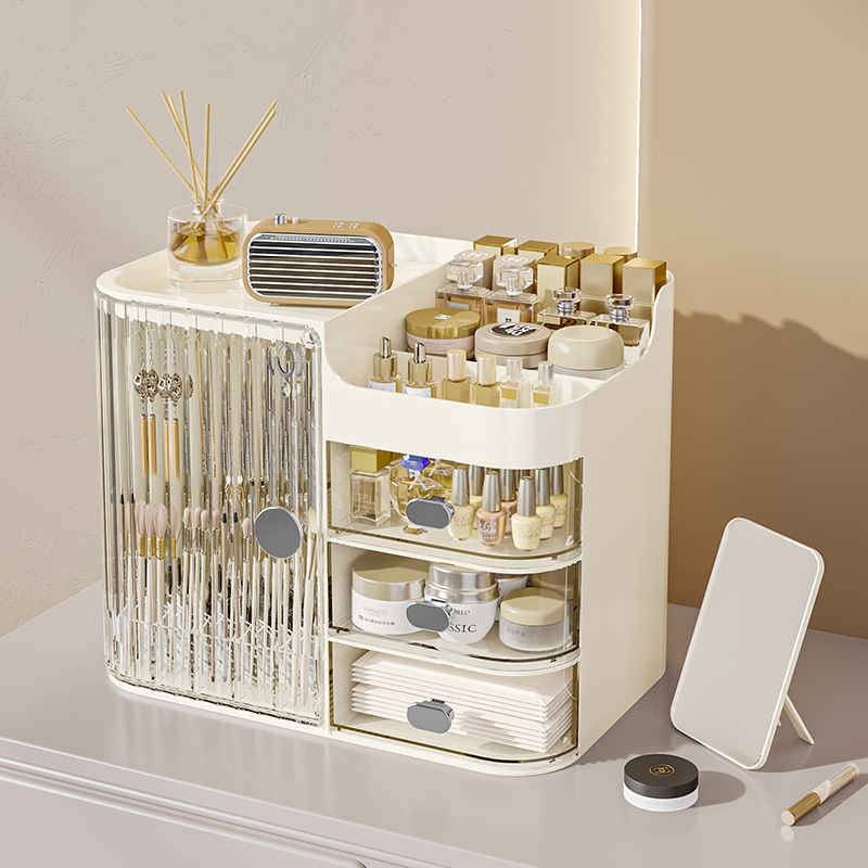 خزانة مستحضرات التجميل، أغطية للسطح المنضدي، وأرفف للخزانة، وأدراج شفاه شفافة Specification image