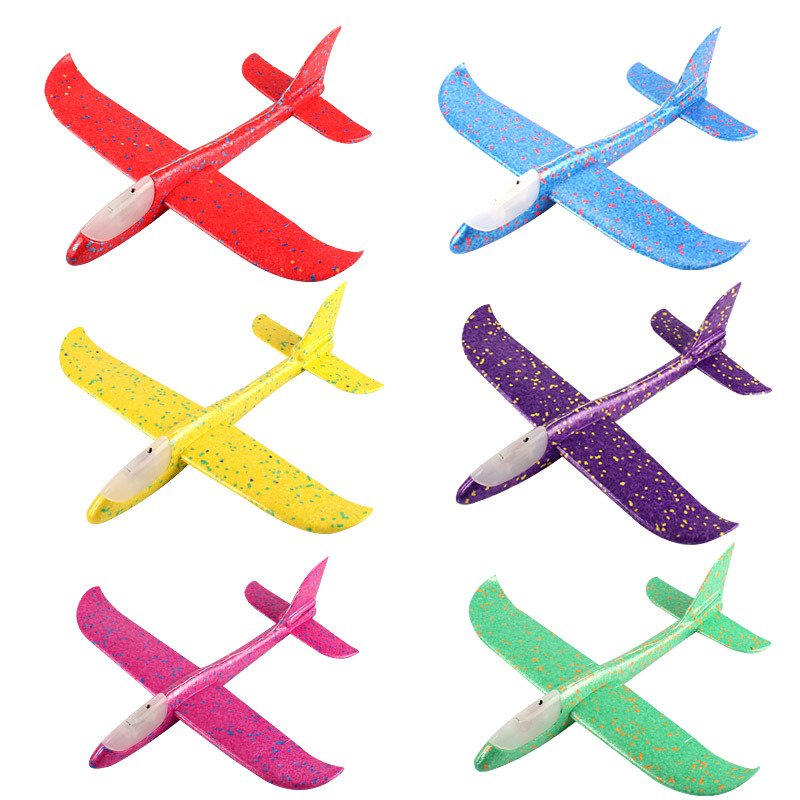 A 10-light hand-thrown airplane model with three adjustable modes, a children's educational toy, is selling well in wholesale Item Picture