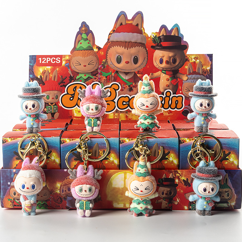 Flocked key ornaments, children's toys wholesale, trendy figurines, blind bags, blind bags