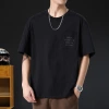 A heavyweight pocket fashion brand short-sleeved T-shirt for men's summer 2025 new large-sized high-end clothing, American round-neck T-shirt details Picture