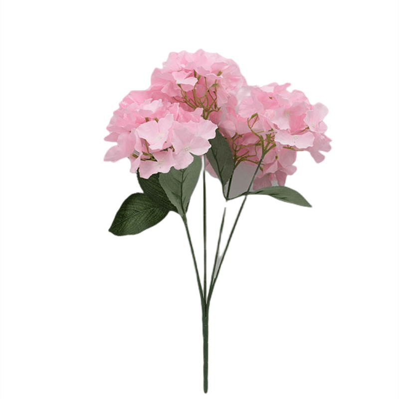 仿真5叉绣球花束婚庆酒店布置婚礼拍摄道具玫红色仿真花假花批发详情图5