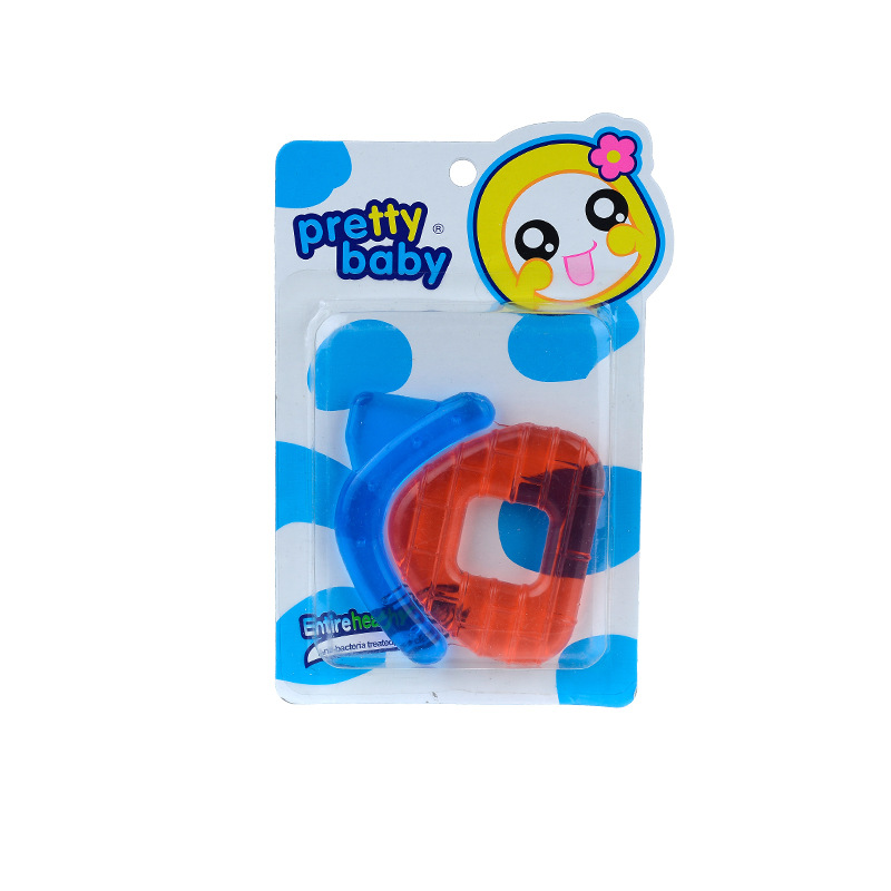 Baby silicone water-filled teething ring, fruit-shaped teething stick, hand-cranked bell, baby teething ring set Item Picture