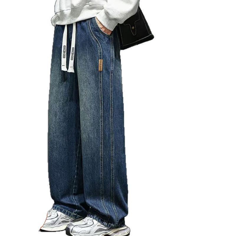 Winter must-have fleece and thickened denim pants for men 2025 autumn and winter loose straight-leg wide-leg casual pants for men Application Scenario