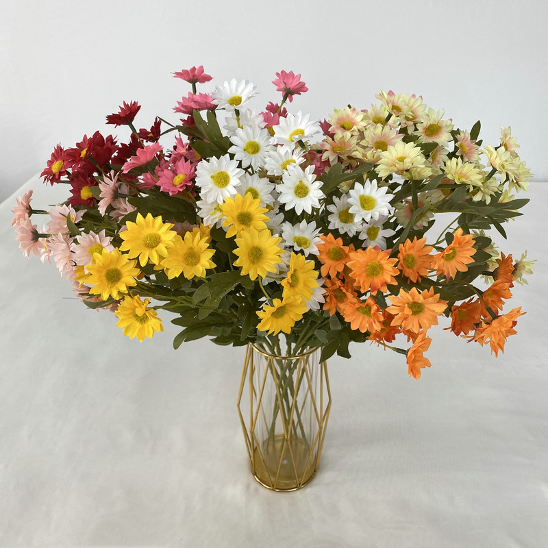 仿真花DIY发饰配件/假花/5朵塑膠花/仿真花/假花批发细节图