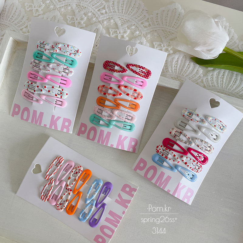 春季新款3cm印花烤漆儿童bb夹甜美前额碎发刘海夹宝宝掰掰夹发饰