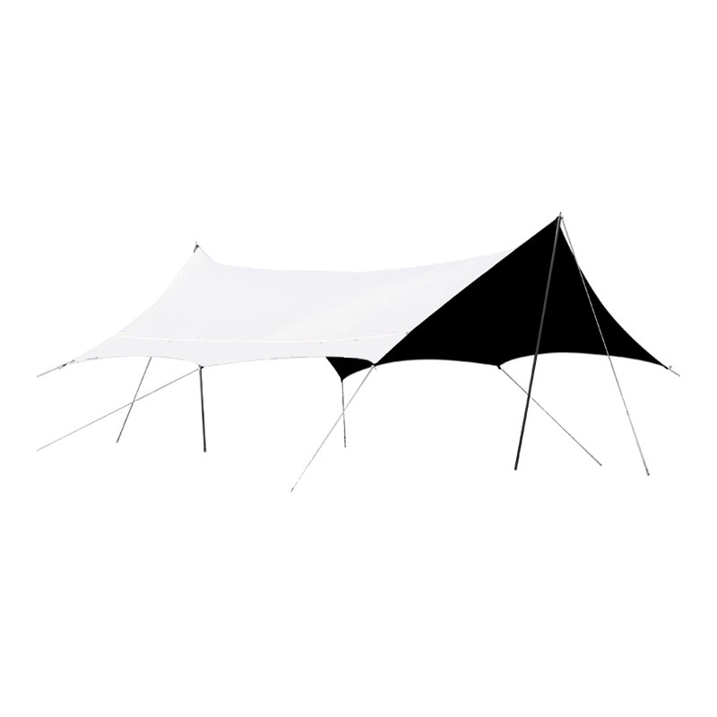 Outdoor camping black rubber canopy square camping tent, suitable for both sunny and rainy days, butterfly-shaped picnic sunshade for sun protection Item Picture