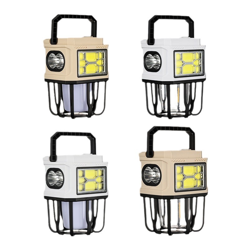 Solar-powered flashlight, portable outdoor camping lamp, camping lamp, multi-functional lighting lamp, street stall night market lamp