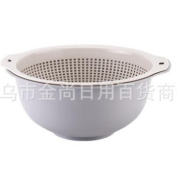长方形圆形双层沥水篮家用洗菜篮加厚大中小号厨房果蔬果篮菜篮子