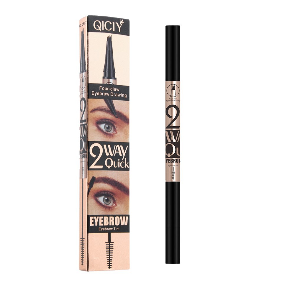 【 Cross-border Exclusive 】QICIY+ 4-fork Eyebrow Pencil + Eyebrow Dye Waterproof and Not Easy to Fall Off Eye Makeup Eyebrow Pencil Eyebrow Dye Item Picture