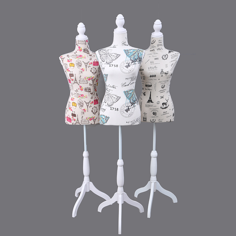 塑身泡沫半身女包布模特帆布花色可插针剪裁服装展示道具一件代发