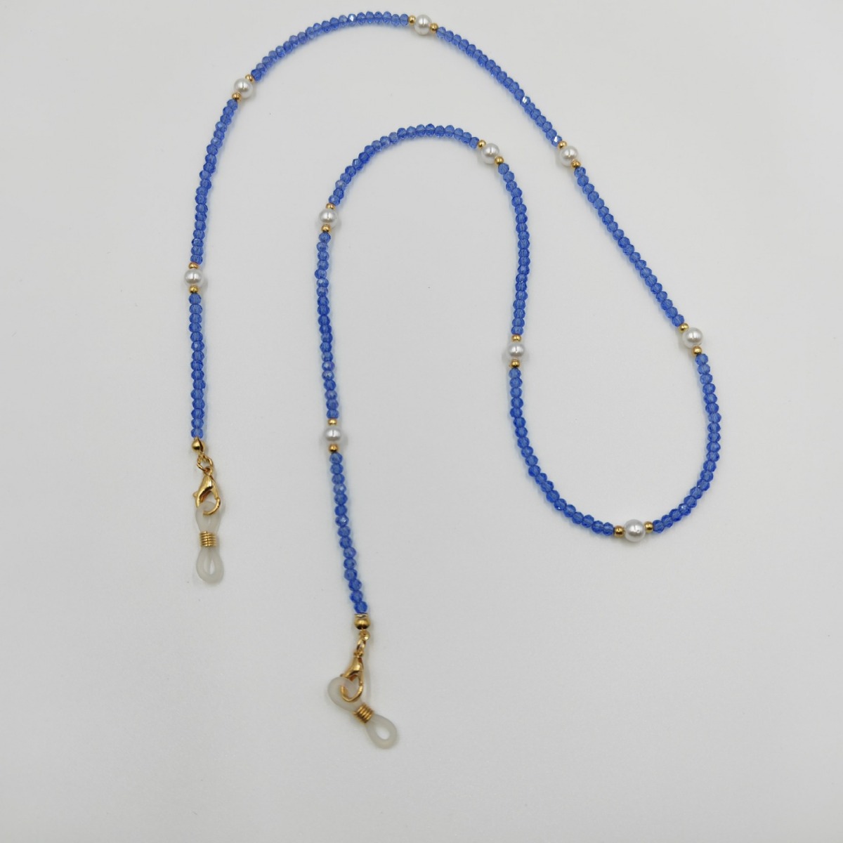 Factory direct sales of European and American cross-border fashionable crystal pearl beads, eyeglass chains, mask chains, silicone buckles, necklaces and lanyards details Picture