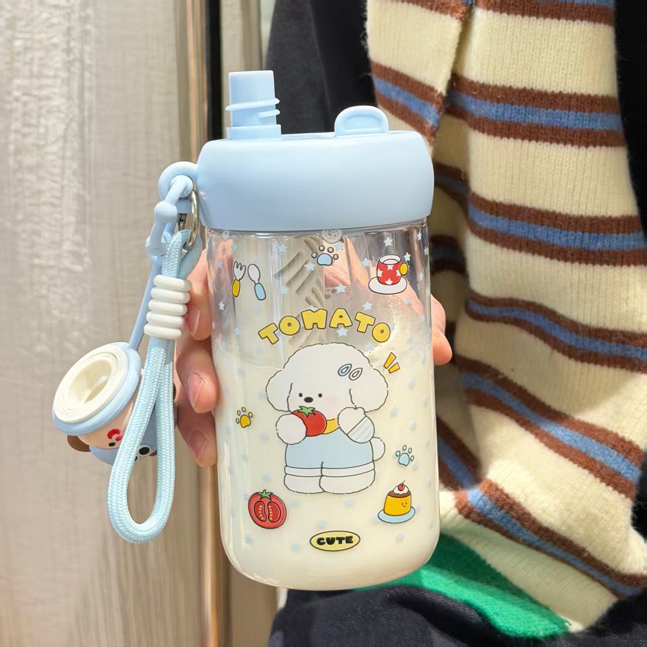 2025 New holiday cute Christmas dog water cup, high appearance level for girls, ins non-identical plastic cup, straw cup Application Scenario