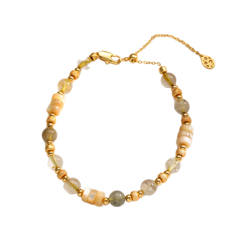 NALA娜啦缤纷复古自然石手链轻奢高级感不掉色手链女高级感手串女白底实物图