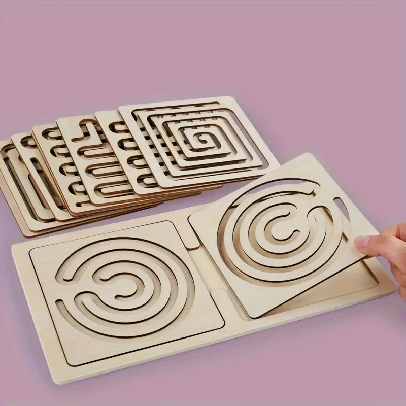 Children's wooden left and right brain development set, fine motor skills, hand-brain coordination training, concentration enlightenment and intelligence toys details Picture