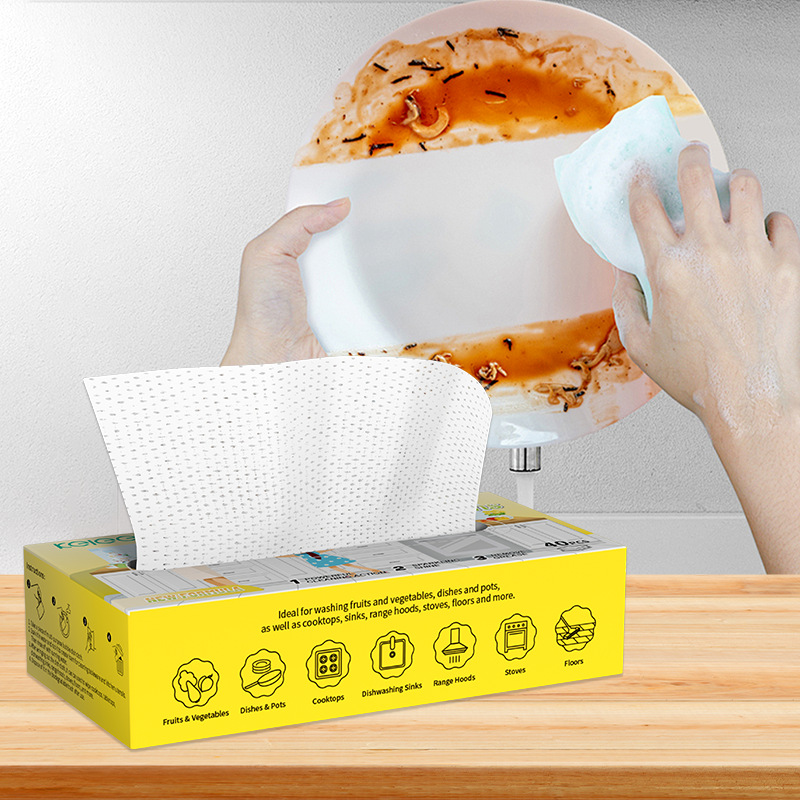 Disposable bubble dishcloths can be used as multi-functional cleaning cloths to remove dirt and grease. They are essential kitchen paper towels and cleaning cloths Application Scenario