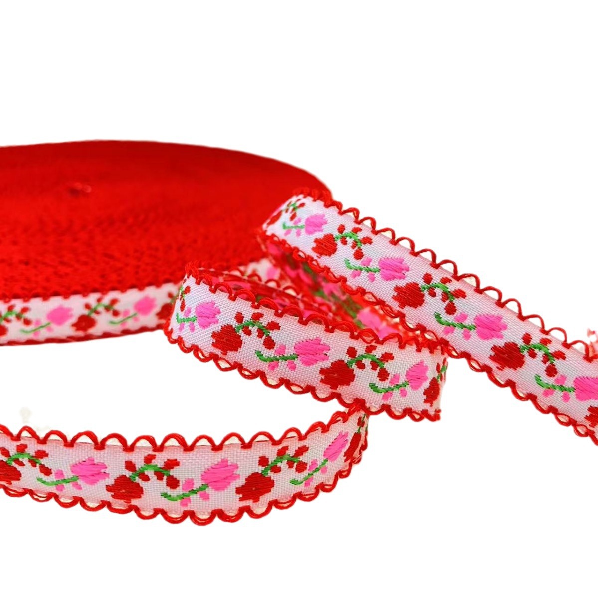 1.4 cm black fungus edge jacquard embroidery ribbon, hair accessory, headwear, edge strap, performance costume accessory Item Picture