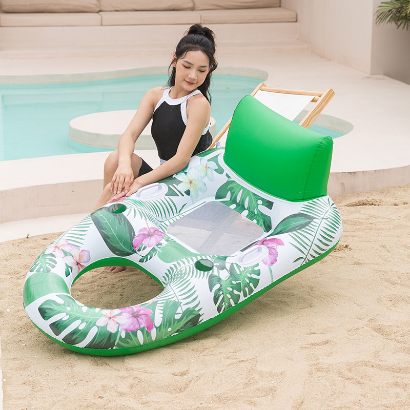 In stock, there are double water seats, enlarged and thickened inflatable adult water float with leaf row, single water float bed and lounge chair Specification image