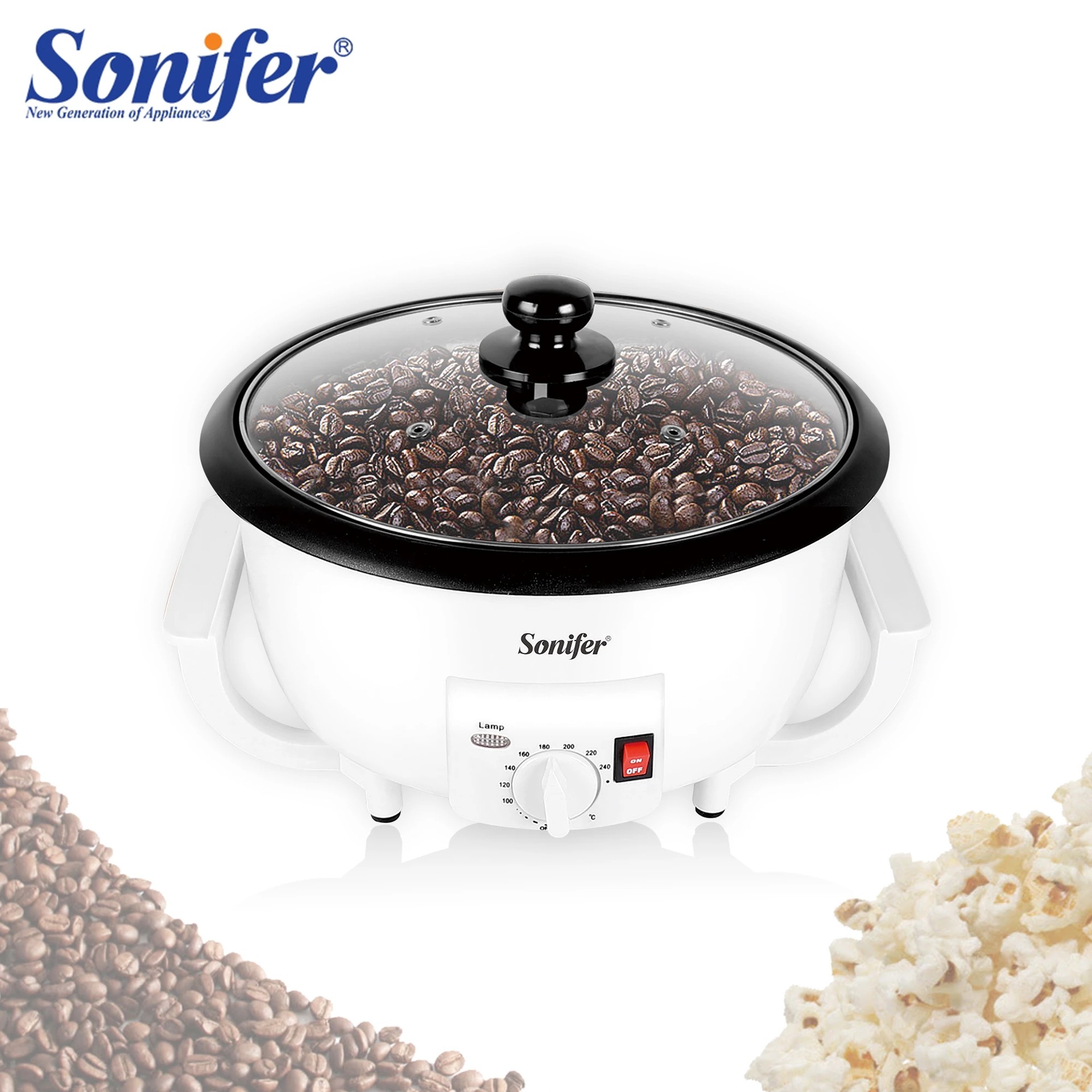 Sonifer Cross-border Small Household fully automatic coffee bean Dryer Coffeeroaster SF-3544 Item Picture