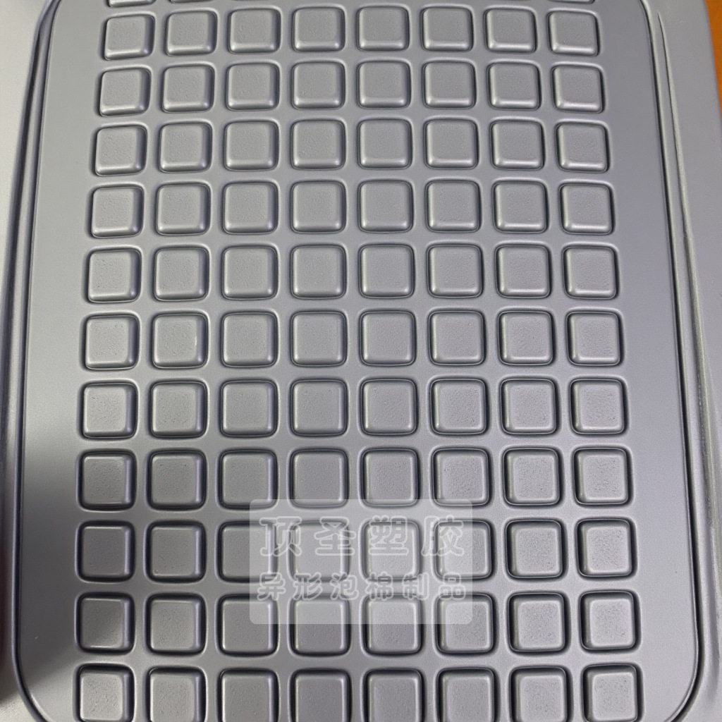 Special-shaped EVA foam is processed by cold pressing and hot pressing in one step. EVA sponge is molded and shaped with small dot star gaskets Item Picture
