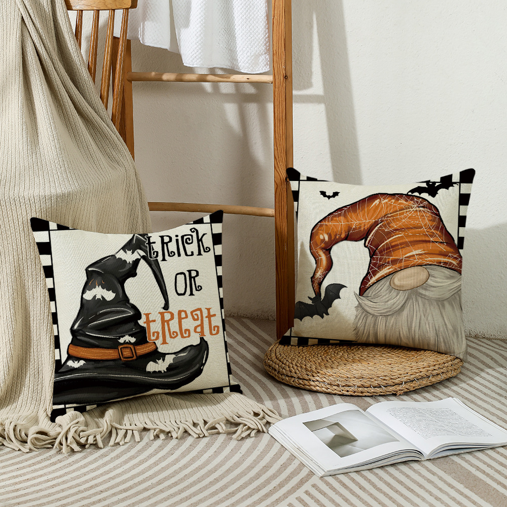 Halloween letter-printed pillowcase, polyester cross-border home decoration sofa cushion cover, living room and bedroom pillow cover details Picture