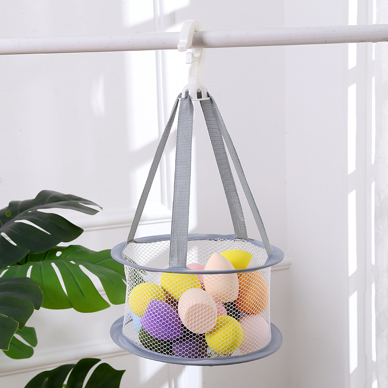 新款简约透气晾衣篮美妆蛋化妆刷晾晒网多功能家用便携式晾晒网