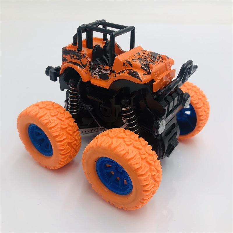 Children's inertial four-wheel drive off-road vehicle shockproof and shock absorption boy simulation toy stunt swing bigfoot car model Application Scenario