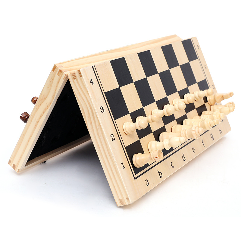 Strong magnetic wood portable foldable tabletop game chess and card competition and intelligence toys factory direct sales chess equipment Strong magnetic wood portable foldable tabletop game chess and card competition and intelligence toys factory direct sales chess equipment
