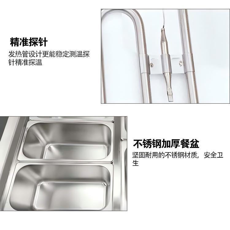 Kaiping commercial countertop electric four-basin soup pot stainless steel precise temperature control insulation equipment for street stalls, restaurants and kitchens details Picture