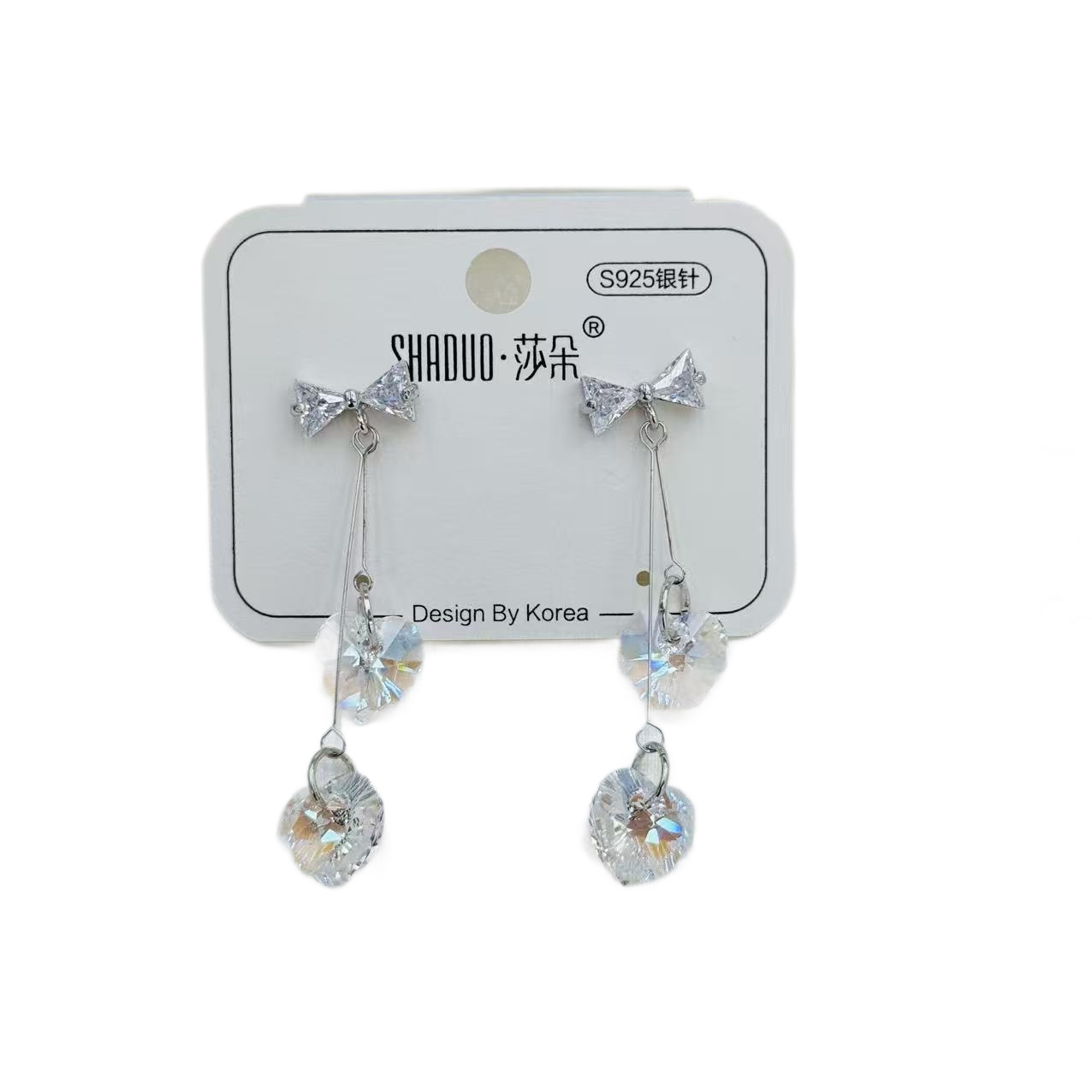 Aretes de cristal tejido aretes de acero inoxidable adornos moda mujer luz lujo earwear Item Picture