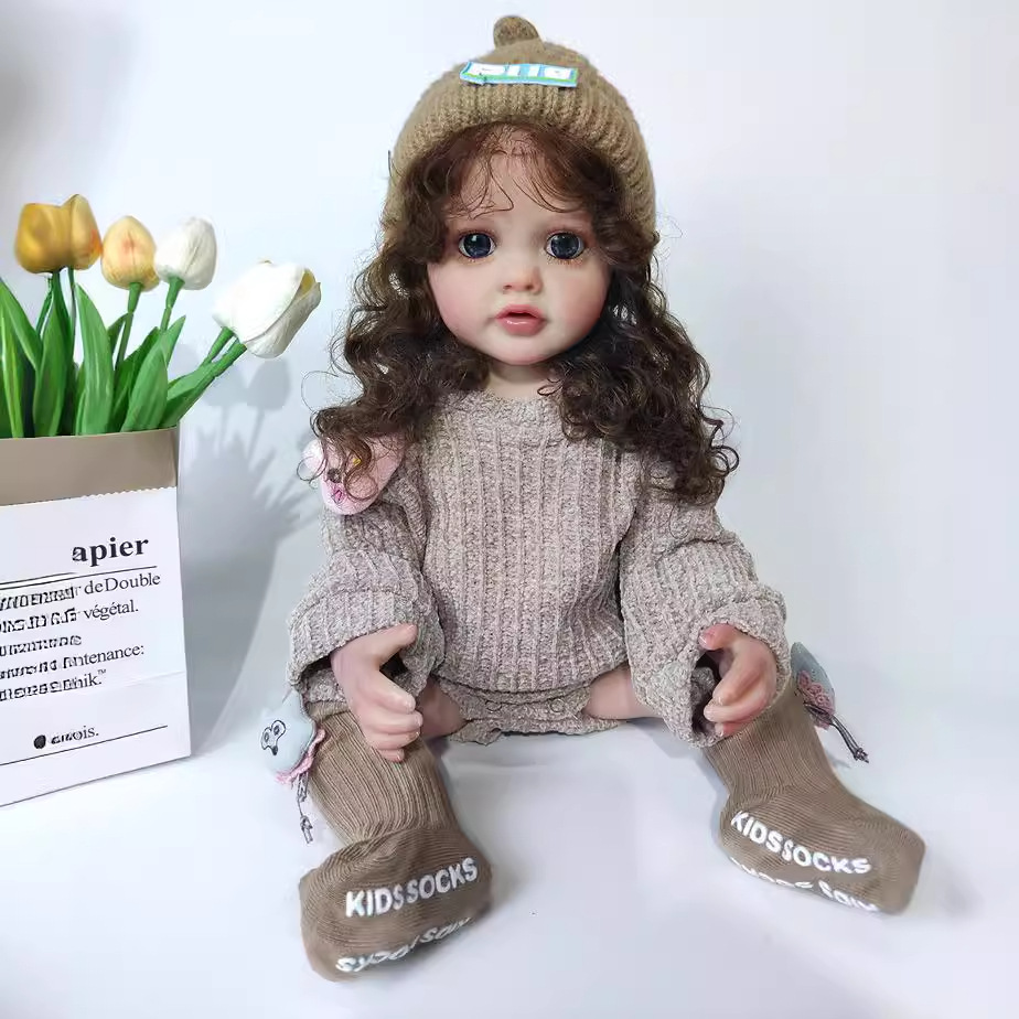 55cm重生娃娃仿真婴儿软胶玩具22英寸仿真洋娃娃搪胶玩偶公仔批发细节图