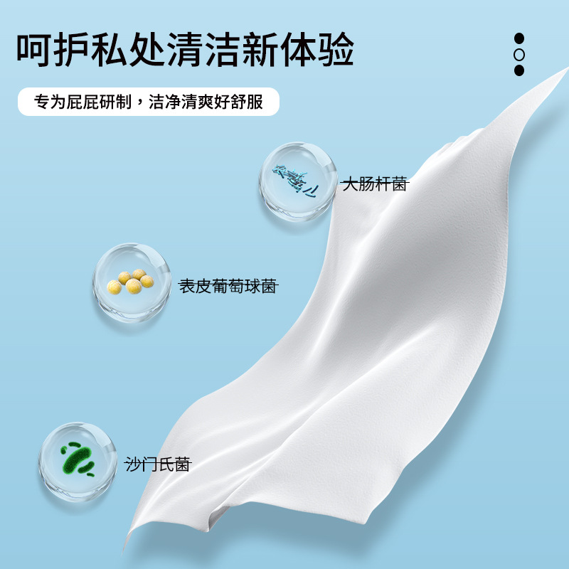 可冲散湿厕纸包装便携家庭装柔软抑菌清新去味产品图