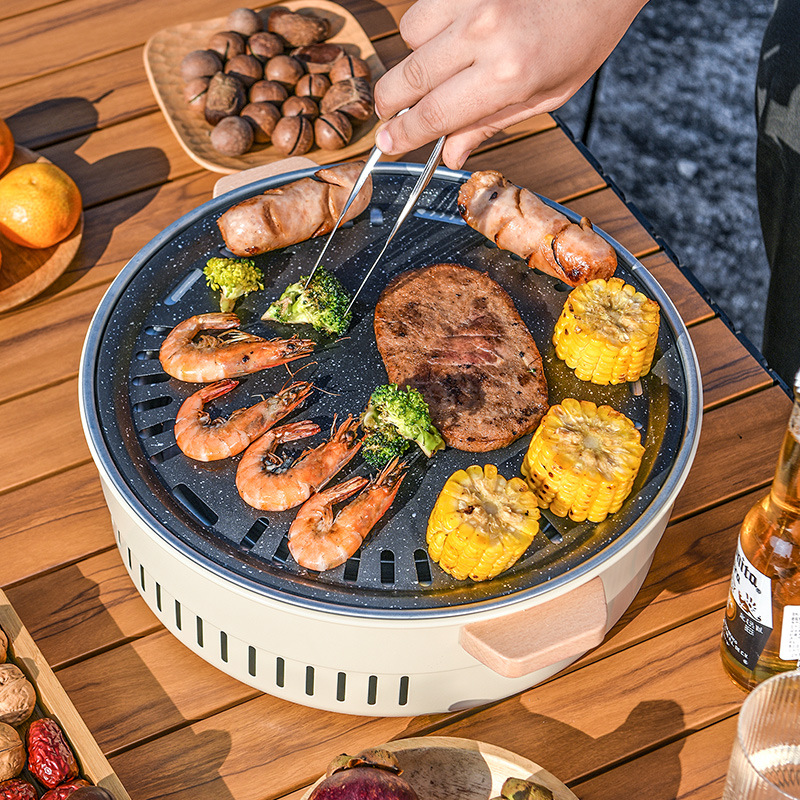 围炉煮茶室内电围炉烤火家用取暖炭火炉户外便携两用多功能烧烤炉细节图