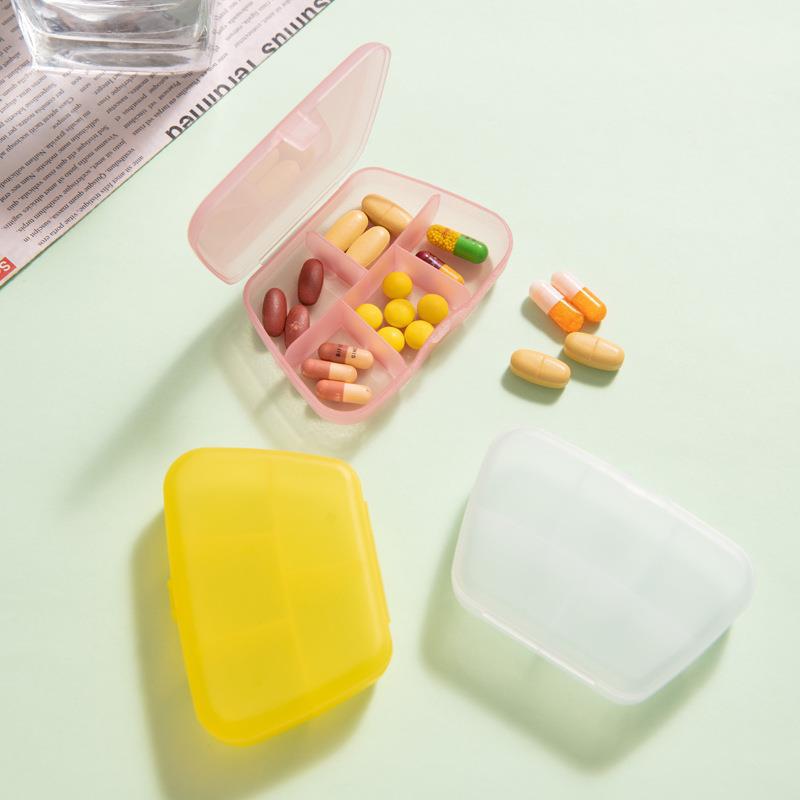 The new 5-compartment small medicine box, pill box, portable tablet packaging and storage box, shaker cup accessory can be printed with logo Specification image