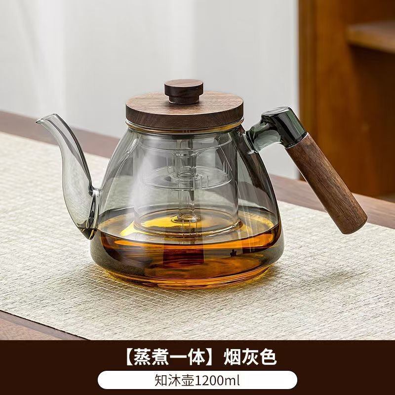 Glass teapot, household heat-resistant Japanese tea brewing teapot, kung fu tea set, electric ceramic stove set, tea and water separation kettle Specification image