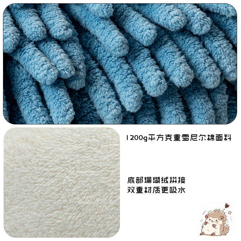 Wholesale of cartoon hedgehog Chenier hand towels, multi-functional animal creative absorbent hand towels, plush toys details Picture