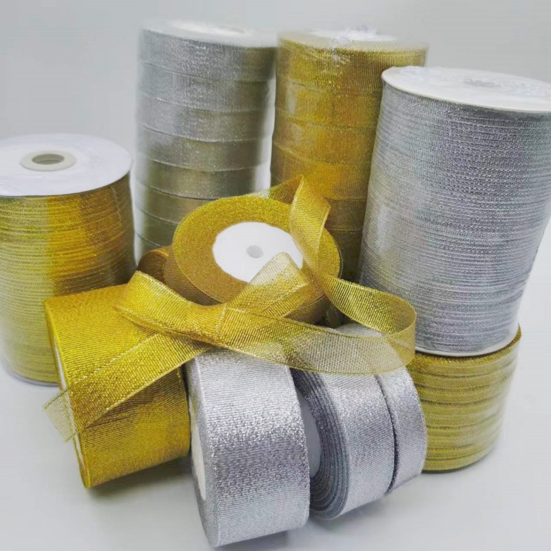 厂家直销金葱带银葱带0.3cm-5cm节日鲜花包装礼品蛋糕打包绳蝴蝶