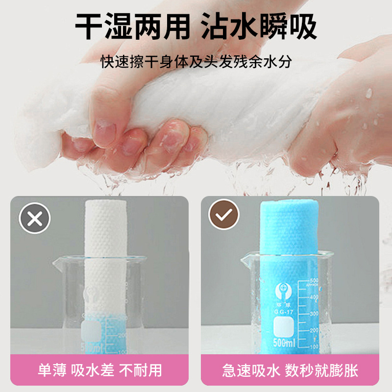 Cross-border customized English compressed towel, hotel travel set, disposable bath towel, enlarged pure cotton, hotel disposable Specification image