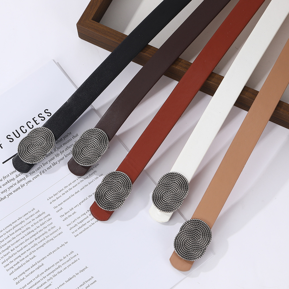 时尚百搭女士皮带纯色装饰连衣裙细腰带高级感牛仔裤西裤PU皮带