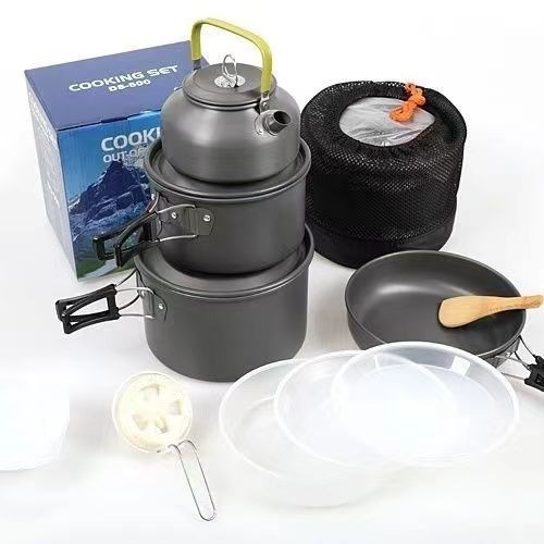 厂家销售户外铝壶508户外炊具铝合金烧水壶便携式隔热手柄户外炉