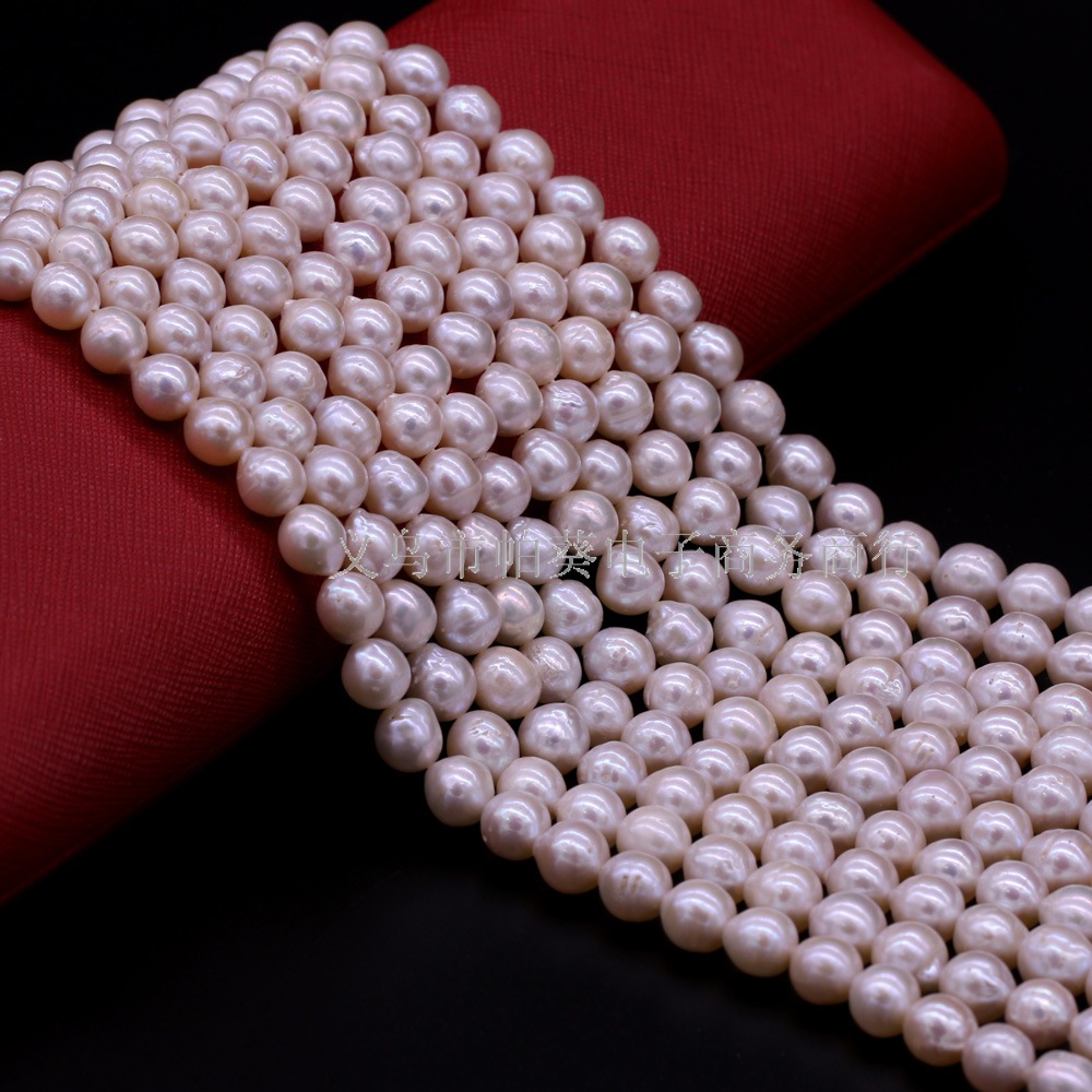 新品小巴洛克淡水珍珠圆形珍珠手工DIY饰品配件圆形珍珠批发