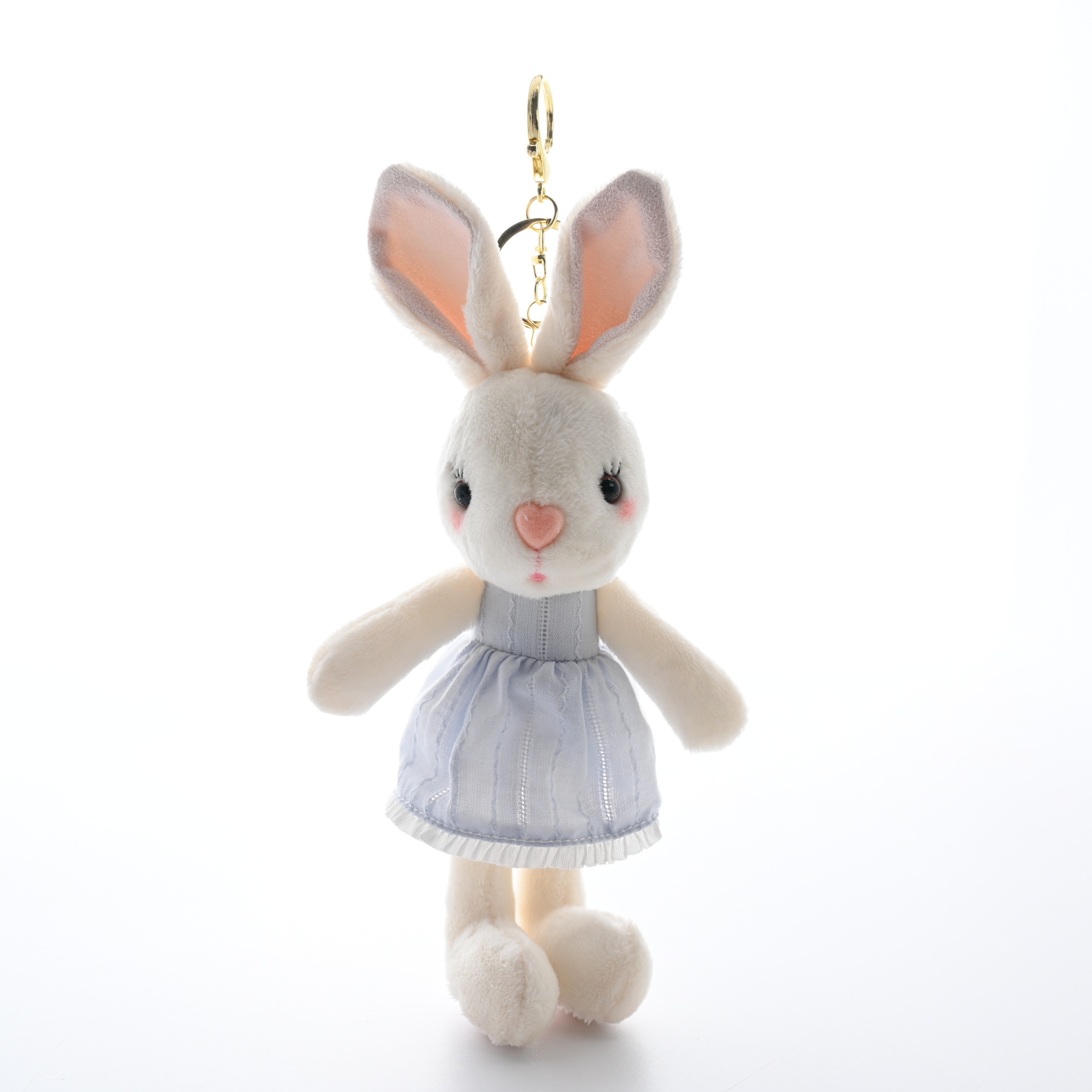 Cute and adorable dress, heart-shaped rabbit pendant, plush toy doll, cartoon bag, hanging ornament, keychain, stuffed doll Item Picture